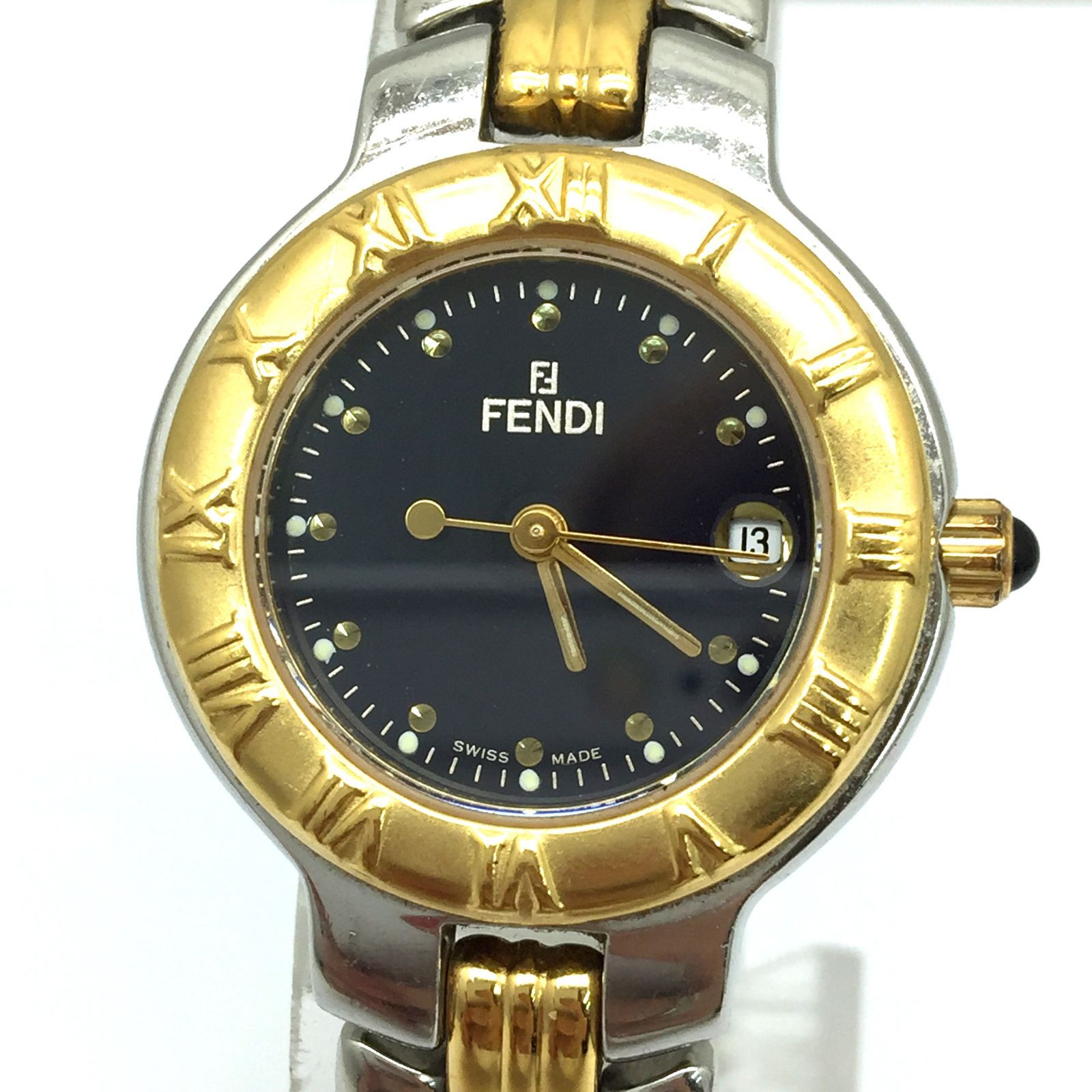 FENDI 900L 腕時計 ゴールド×ブラック 稼働品 10-831 - メルカリ