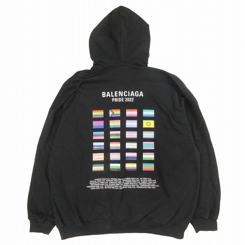 バレンシアガ UNIFIT Pride 22 Hoodie パーカー 国旗 美品 22AW バレンシアガ BALENCIAGA UNIFIT Pride 22 Hoodie プライド