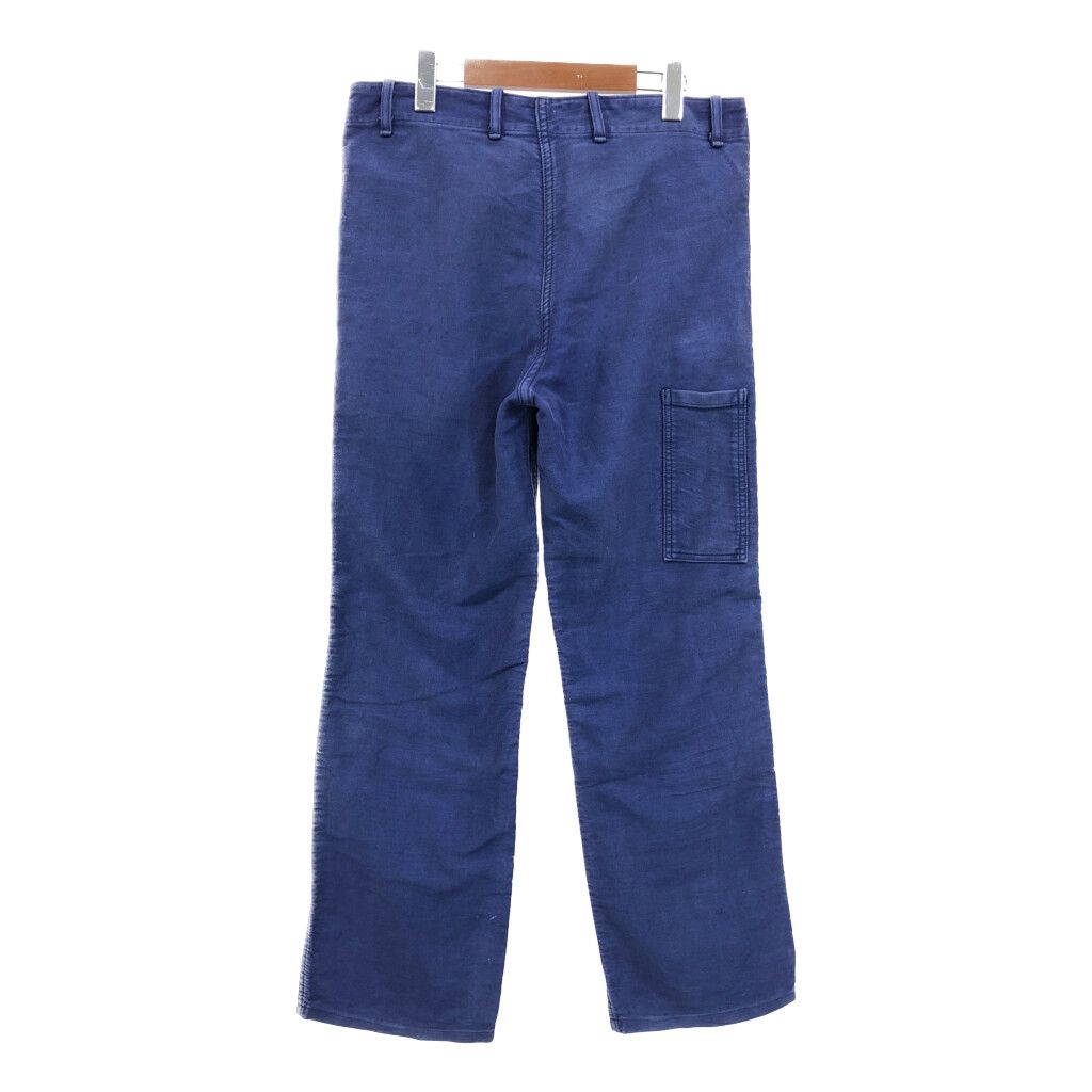 90年代 Herbert Berthold フレンチワーク モールスキン ワークパンツ ユーロ ワーク ブルー (メンズ 46) 中古 古着 R8282 90年代 Herbert Berthold フレンチワーク モールスキン ワークパンツ