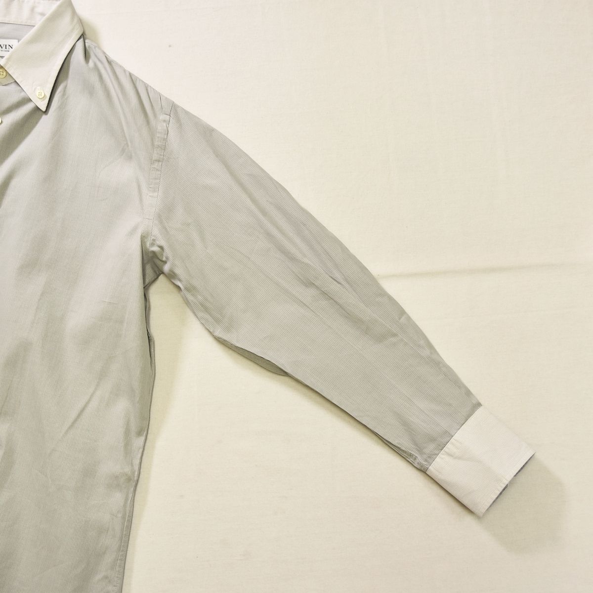 LANVIN - coco 未使用品 ランバンスポール LANVIN SPORT メンズ 長袖シャツ 40(L) 濃グレー 総柄 ストライプ柄 ボタンダウン coco 未使用品 ランバンスポール LANVIN SPORT メンズ 長袖