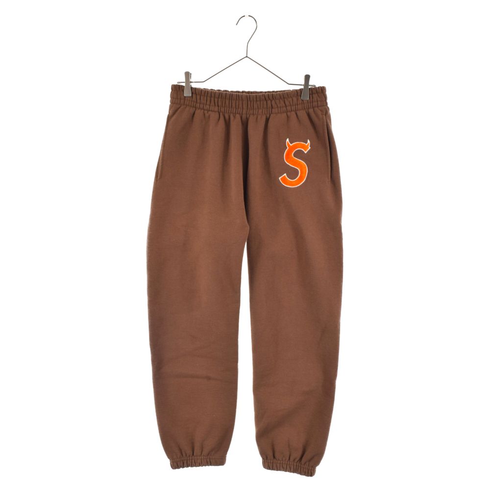 ブラウン Sロゴスウェットパンツsupreme