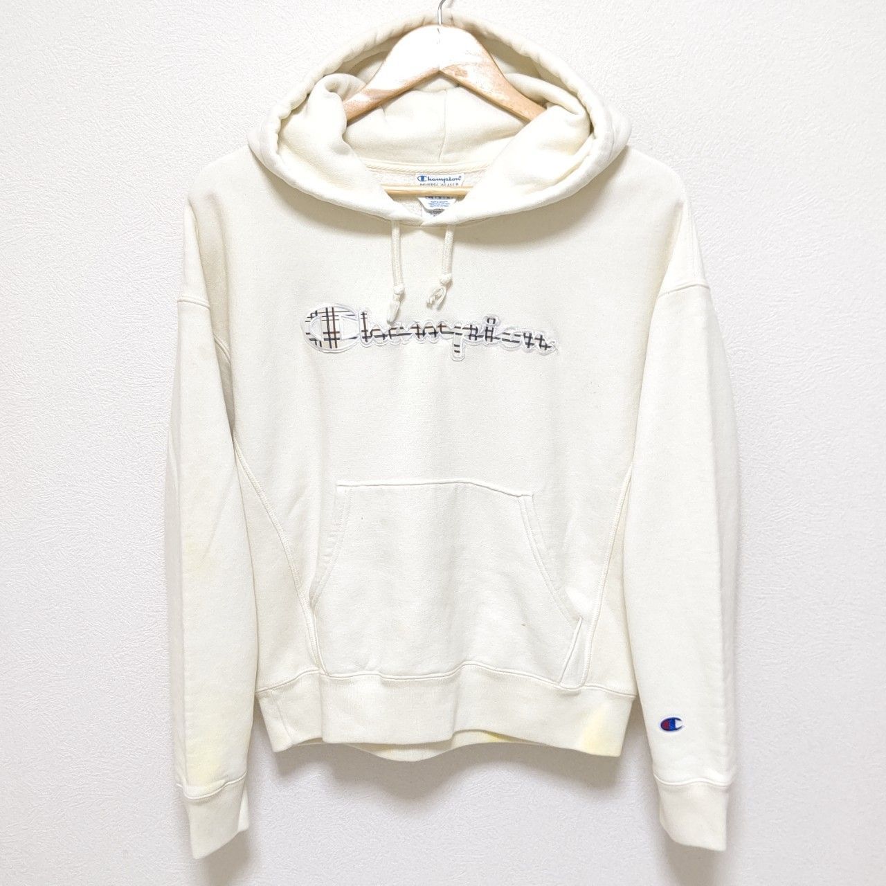 Champion 単色タグ リバースウィーブ 白 USA製 復刻 XL 70s USA製 Championチャンピオン 単色タグ 無地 目無し リバース