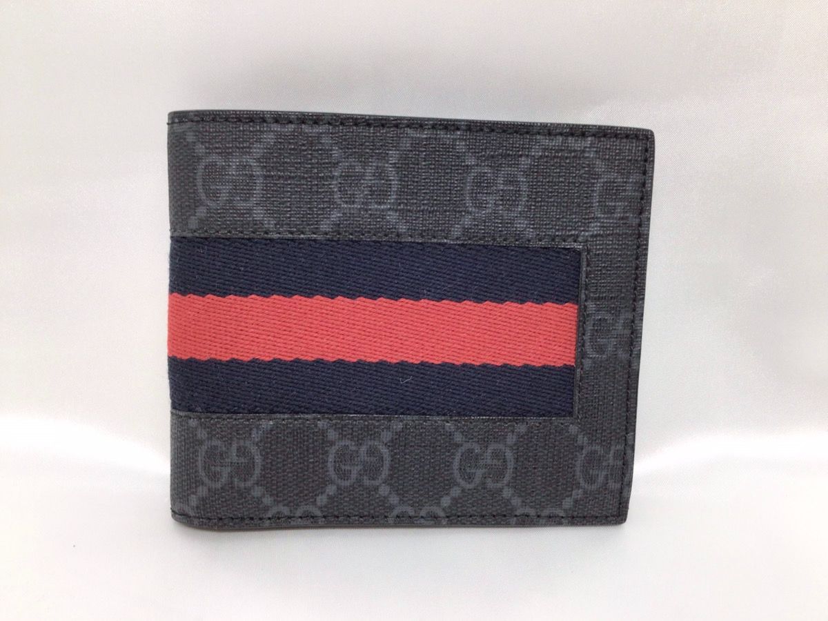 GUCCI グッチ GGスプリーム 二つ折り財布 コンパト財布 M-1566