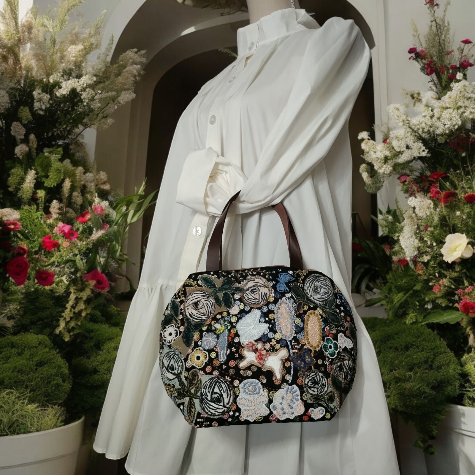 ミナペルホネン♣︎rosy♣︎ハンドメイドバッグ ミナペルホネン ハンドメイドバッグ rosy （ハンドメイド バッグ