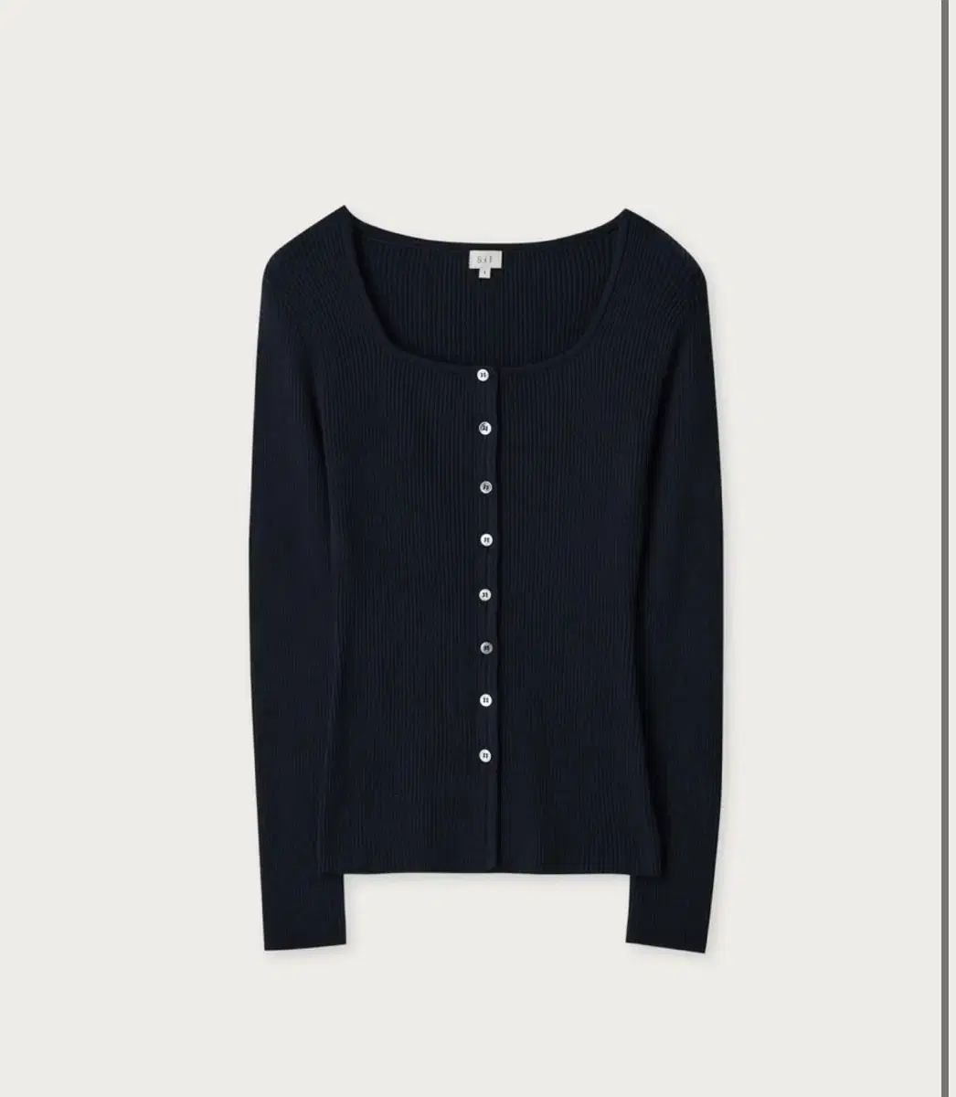 シエsie Starship Square ボタンニット ネイビー|S
