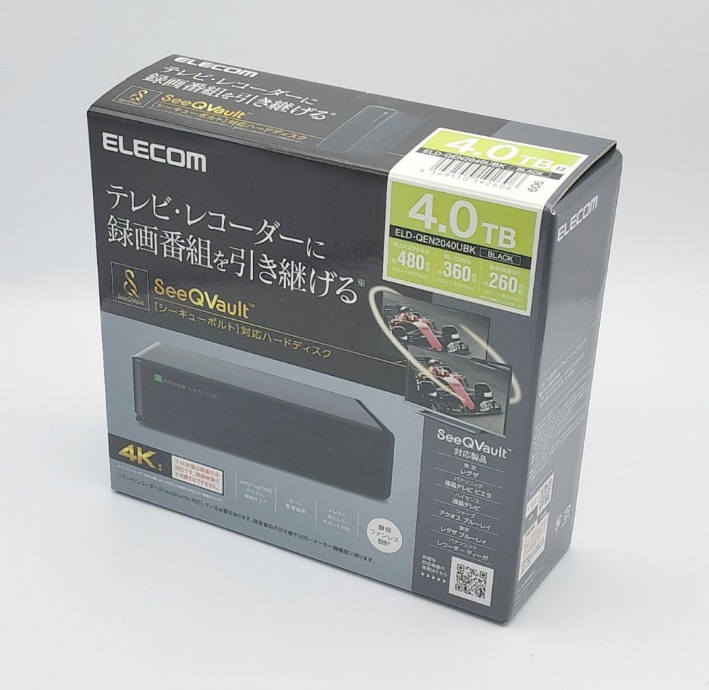 ELECOM - エレコム ELD-QEN2040UBK 外付けHDD 4TB　（中古） 中古 エレコム HDD 外付けハードディスク 4TB SeeQVault対応
