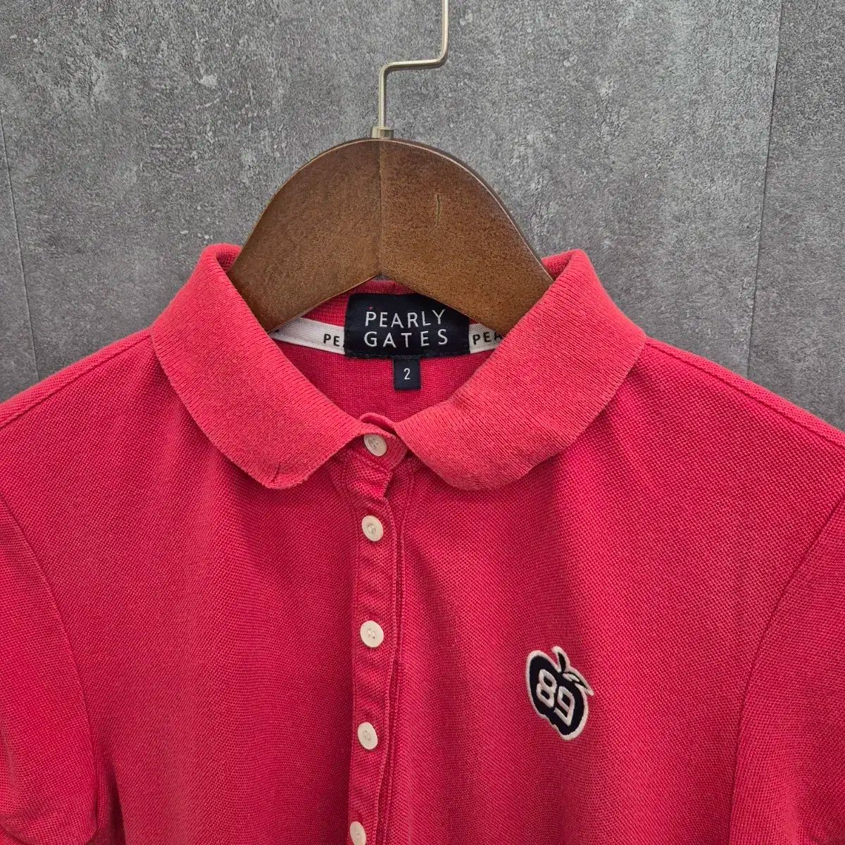 Pearly Gates ／ レッド 半袖 PK ポロ シャツ 2 サイズ