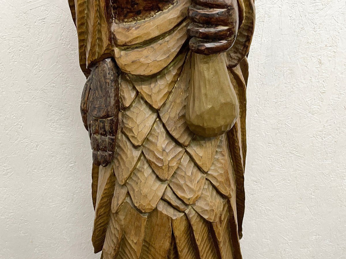 銘あり 十一面観音像 仏像 高さ154cm 天然木 木彫り アート 時代物 仏教美術 1973年作 貝1263 WWW_IBETON_RU