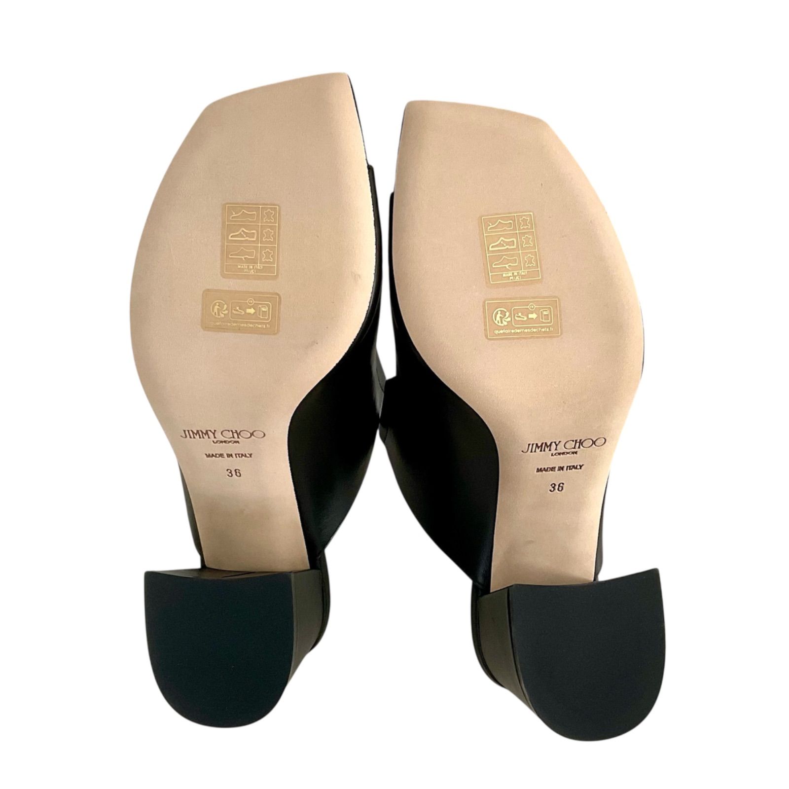 サンダル・ミュール JIMMY CHOO CALFLEATHER SANDAL BLACK 新品⭐️CHOOサンダル】 JIMMY CHOO ジミーチュウ CALFLEATHER