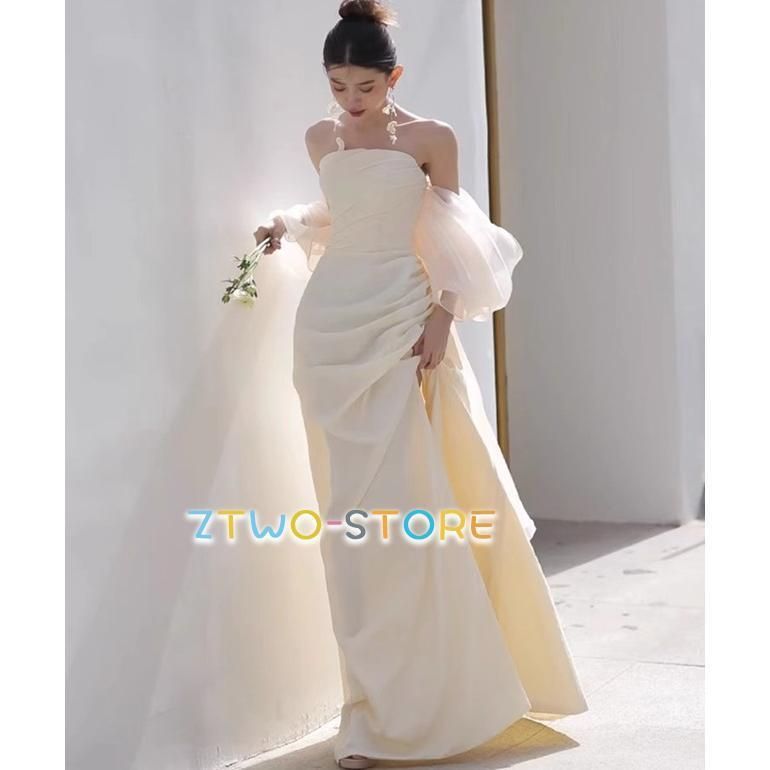 ウェディングドレス オフショルダー ウェディングドレス 大きいサイズ 3L 4L 小さいサイズ ウェディングドレス 二次会 袖あり シンプル 上WP 926