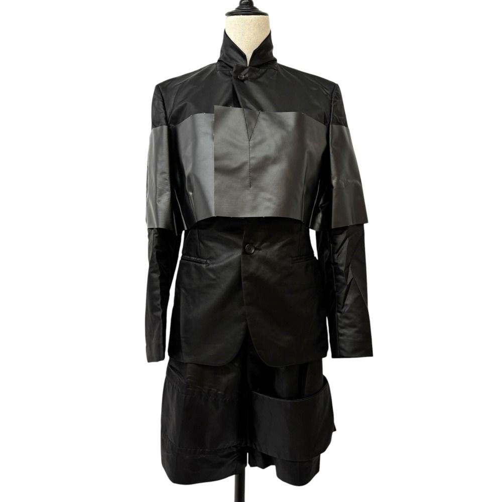COMME des GARCONS コムデギャルソン 異素材 コンビジャケット スカートパンツ セットアップ サイズ 上XS 下S ブラック レディース 古着