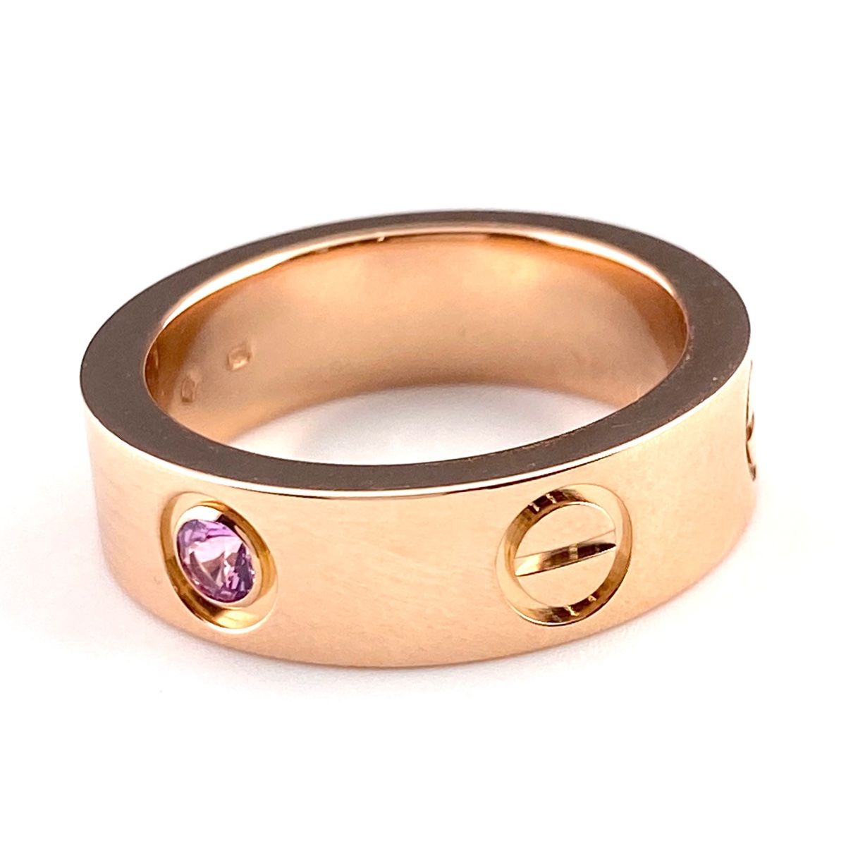 カルティエ CARTIER ラブ リング PG ピンクゴールド 指輪 ピンクサファイア リング 10号 750 ピンクサファイア レディース