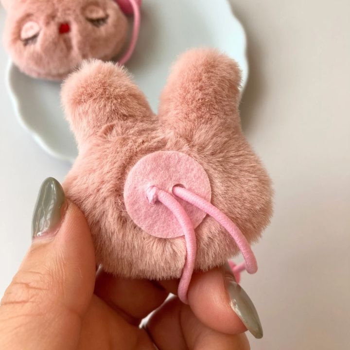 もふもふうさぎヘアゴム キッズヘアゴム うさぎ 可愛い くすみ