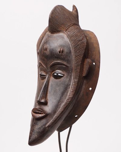 アフリカンマスク アフリカ木彫りお面 仮面 アンティーク - 置物
