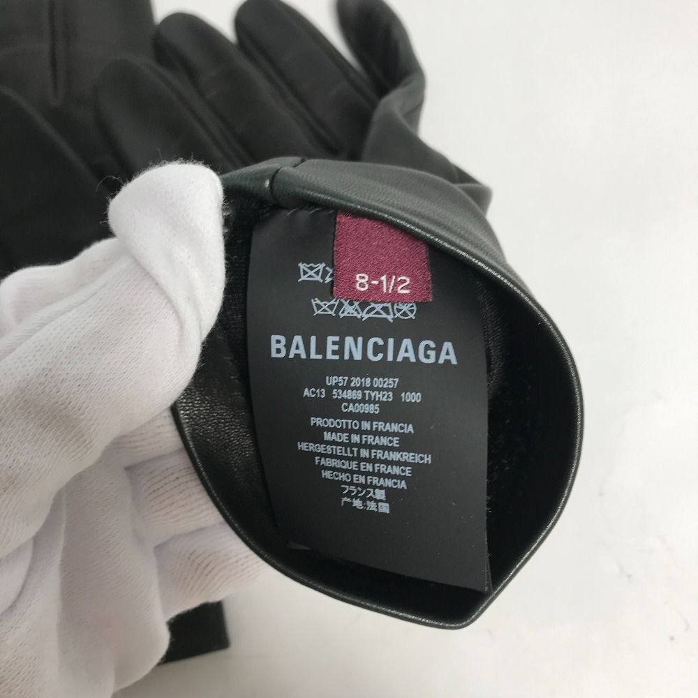 BALENCIAGA バレンシアガ 手袋 ロゴ 534869 レザー - メルカリ