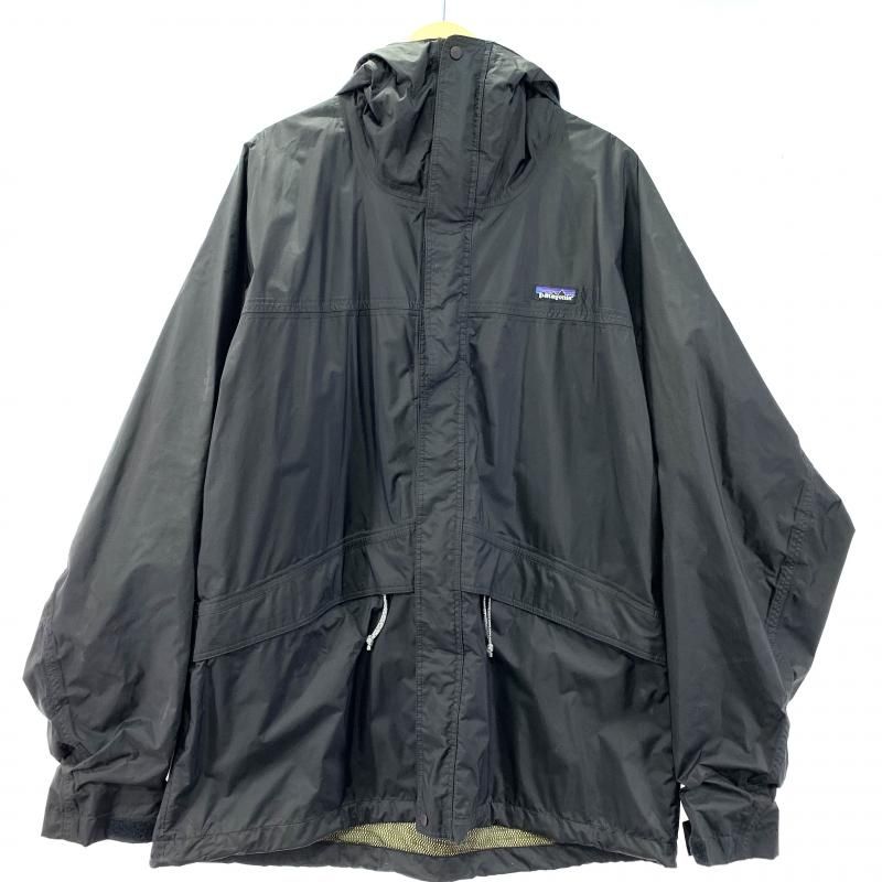 【中古】Patagonia ナイロンジャケット L 00年製 パタゴニア マウンテンジャケット ブラック STY83615 経年劣化[19]