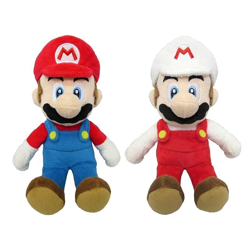 【特価商品】マリオ＆ファイアマリオ(S) ぬいぐるみ ２種セット 【座高約18cm】 スーパーマリオ ALL STAR COLLECTION 紅白 0