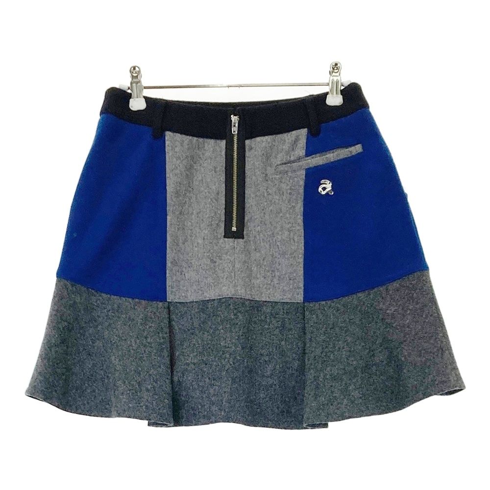 サイズ：38 ARCHIVIO アルチビオ ウール混プリーツスカート 千鳥柄