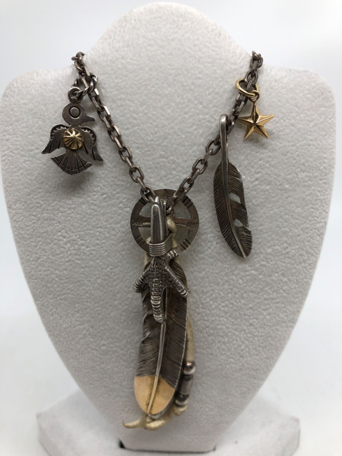82【中古・約49cm】CHEYENNE / フェザーシルバーネックレス