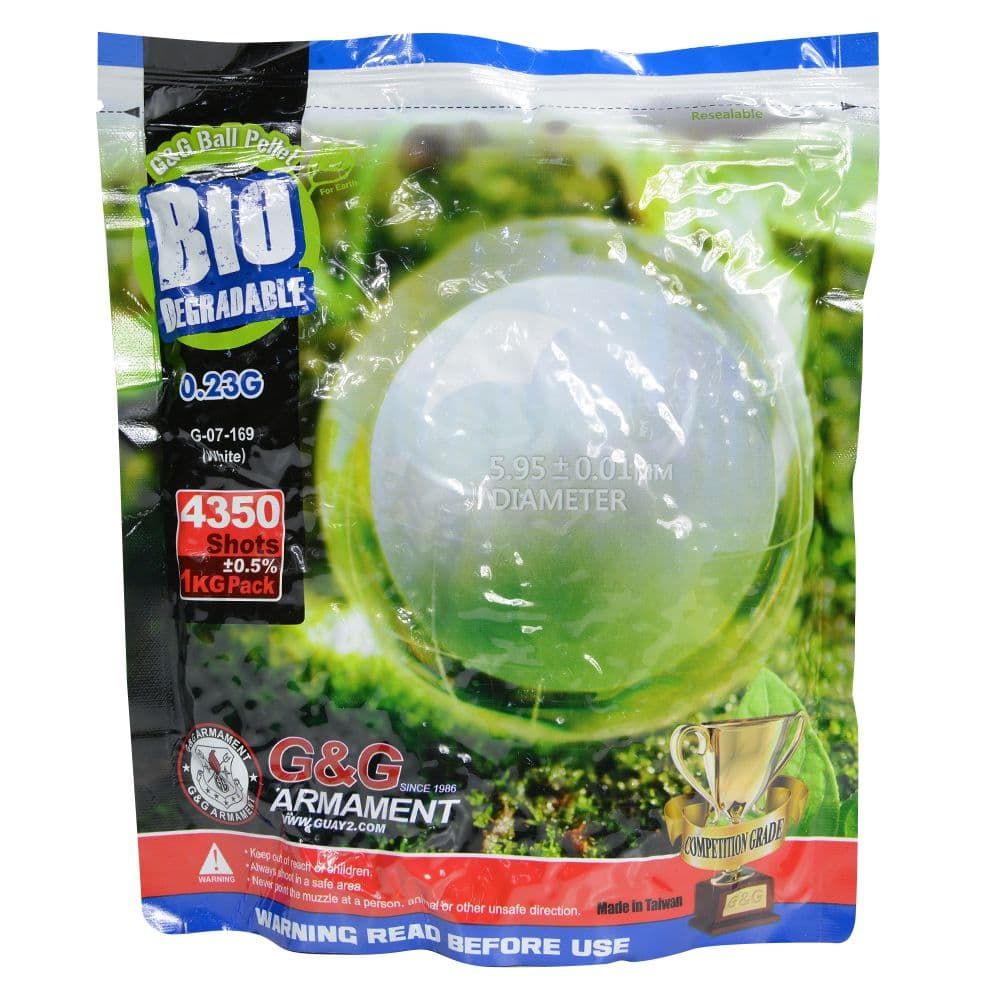 Gu0026G バイオBB弾 TOP FIVE 0.23g ホワイト 1kg 約4350発