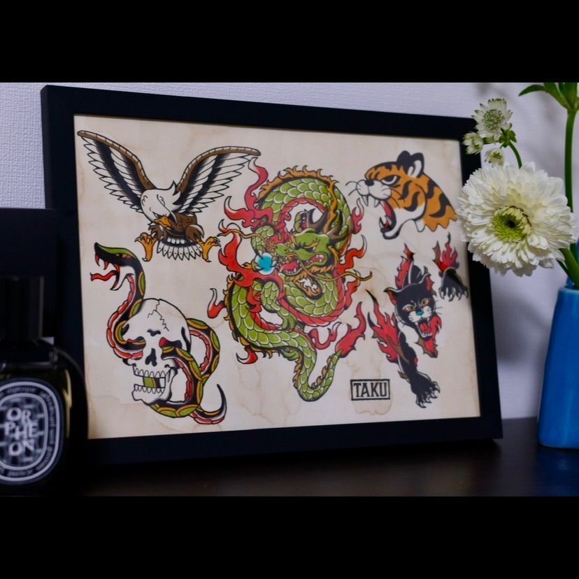 SCUMBOY 原画 tattoo flash タトゥーフラッシュ アート SCUMBOY POSTER 