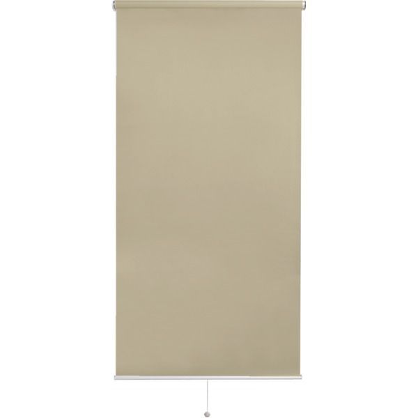 ロールスクリーン ロールカーテン 幅約90cm 採光タイプ ベージュ 穴あけ不要 簡単取付 突っ張り式 リビング ダイニング 代引不可
