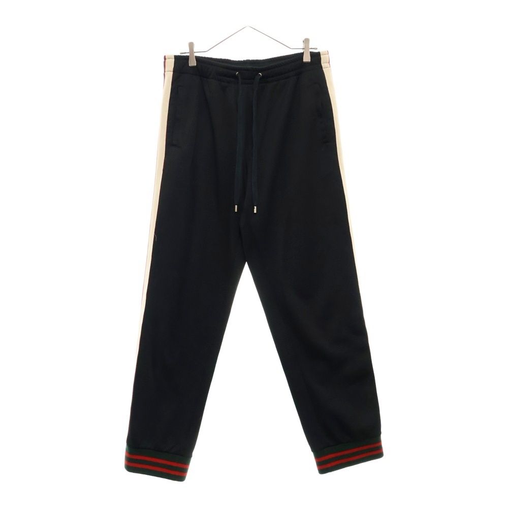 GUCCI グッチ 17AW サイドラインロゴ テクニカル トラックパンツ ブラック 474635 X5T39