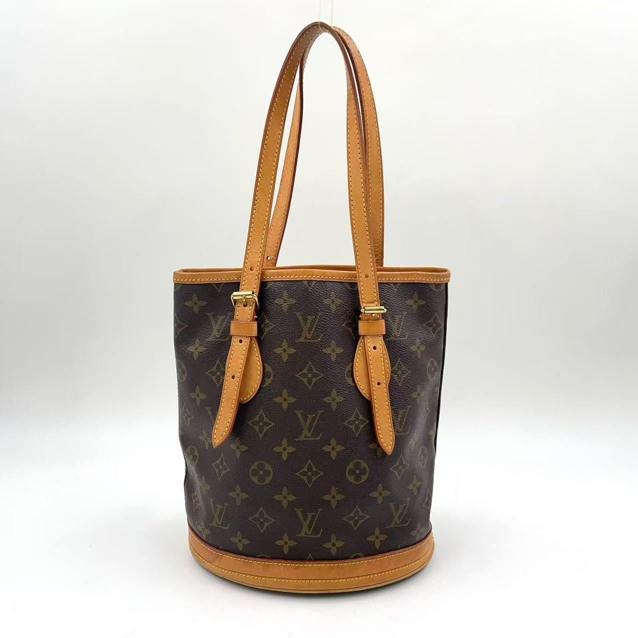LOUIS VUITTON バケットPM モノグラム モノグラム レザー×PVC