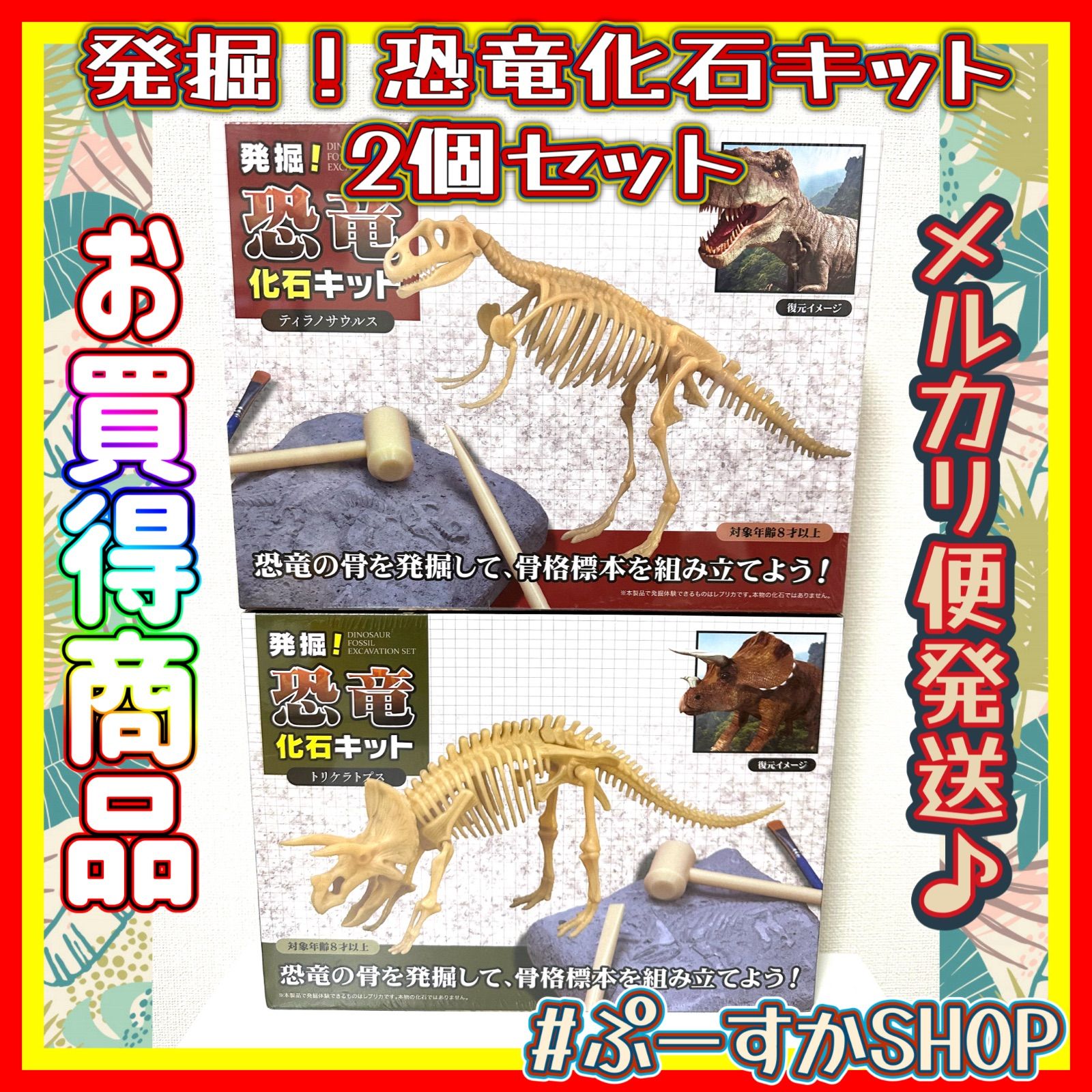 最安値】 メルカリ便発送 発掘！恐竜化石キット