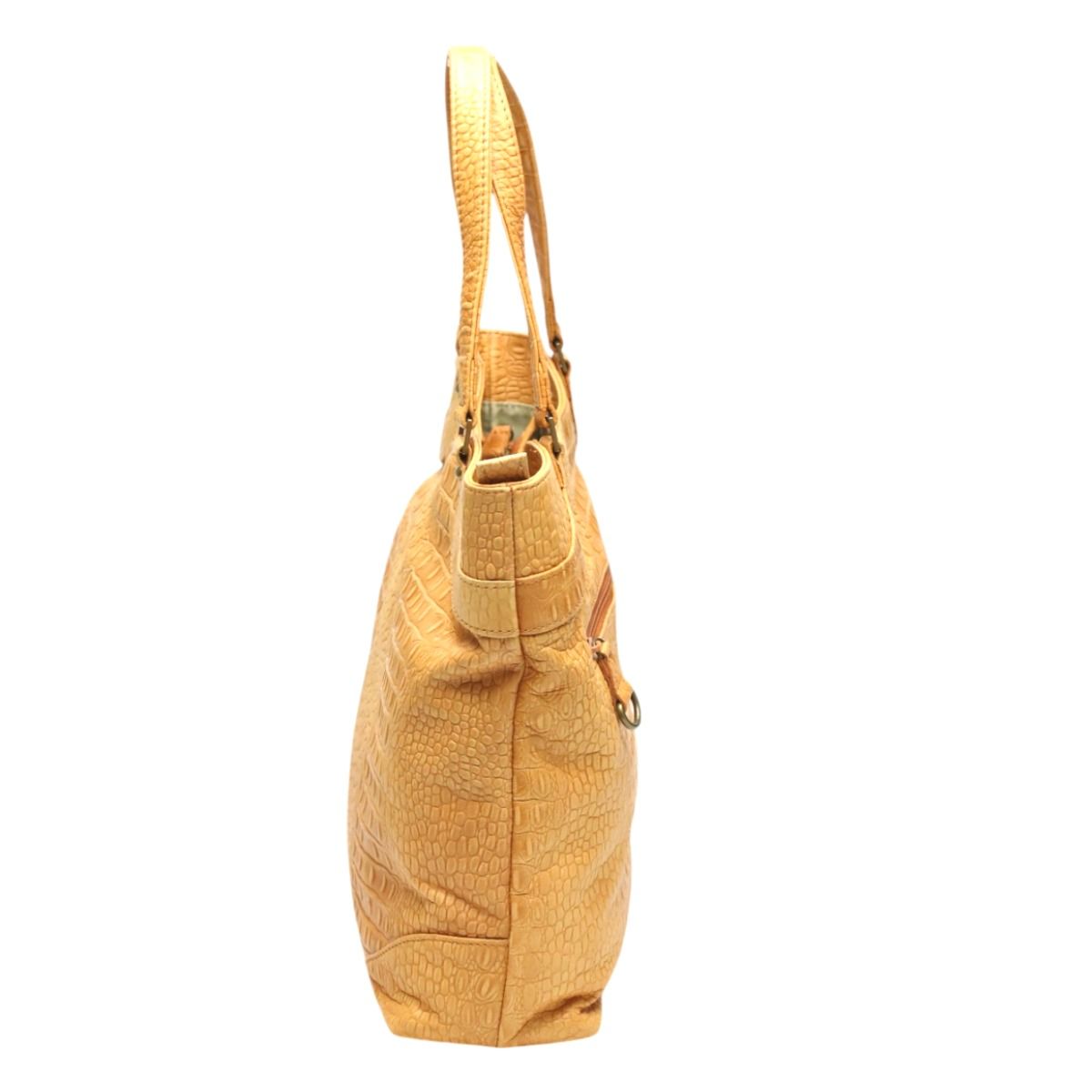 CK-1106 牛革型押カイマン トートバッグ カーフ ハンドバッグ 