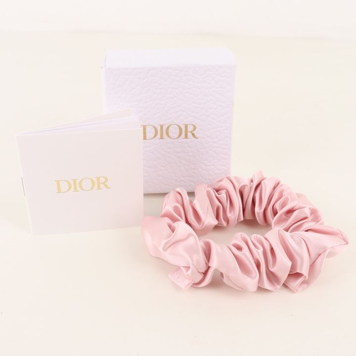 Dior ディオール シュシュ ヘアゴム ピンク サテン ノベルティ