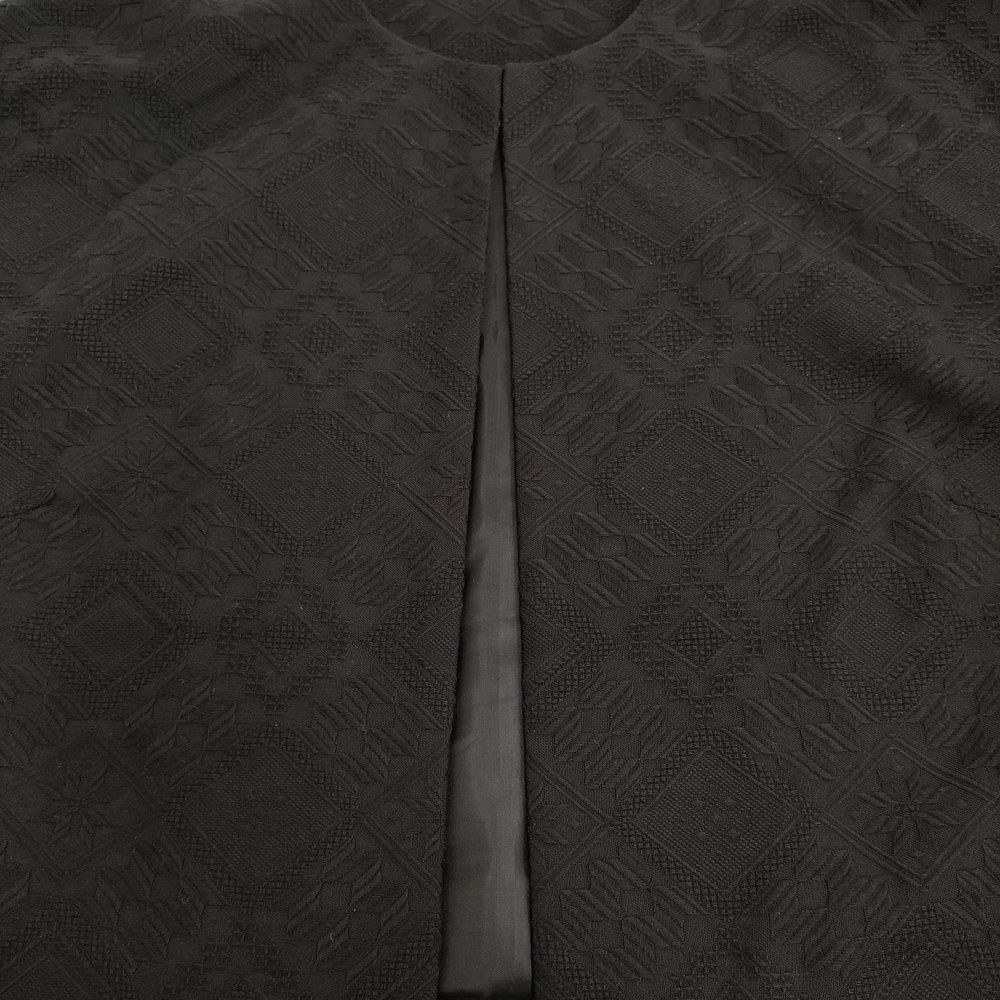 タレント 中川政七商店 ジャカード織のジャケット 菱紋 定価36300円 ノーカラージャケット 25SS ブラック レディース 中川政七商店 5-0916M♪