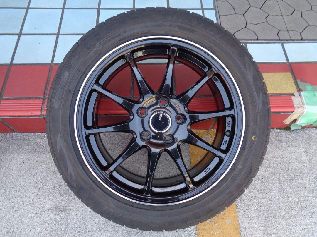 7J-17インチ 5H114.3 +38 JPstyle R10 205/55R17 エナセーブ RV504 中古 タイヤ アルミ ホイール 4本  90系ノアヴォクシーなどに♪