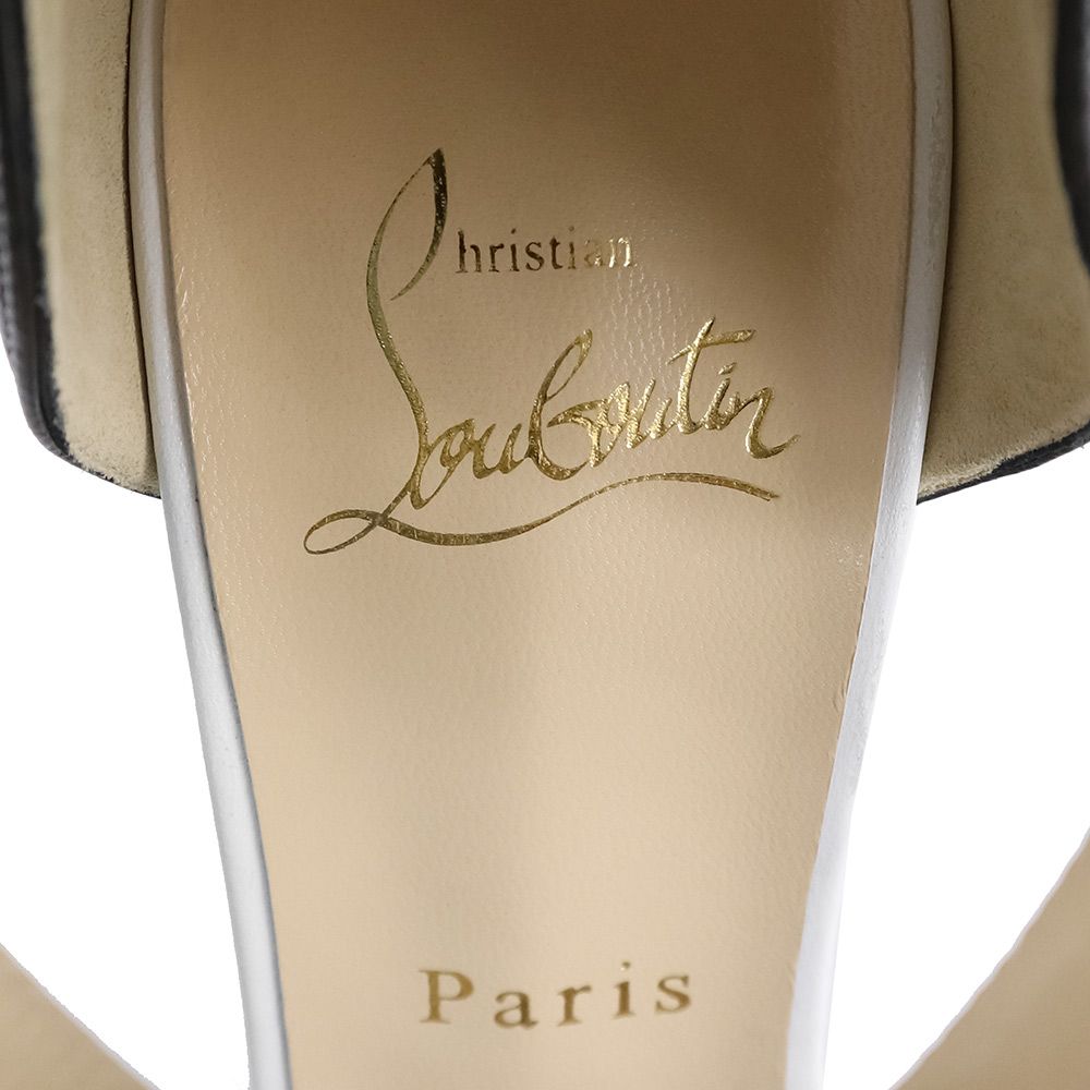 クリスチャンルブタン サンダル ピンヒール 靴 #37.5 24.5 レザー  