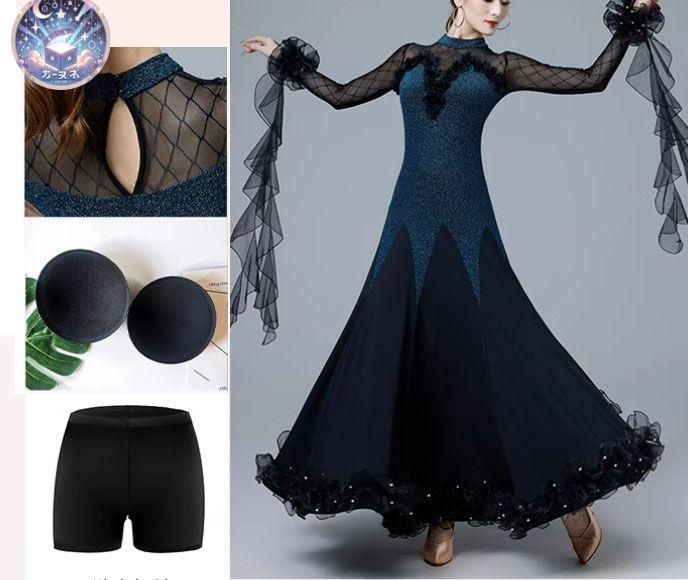 新品 未使用 新作 社交ダンスドレス ラテンドレス パール モダンダンス