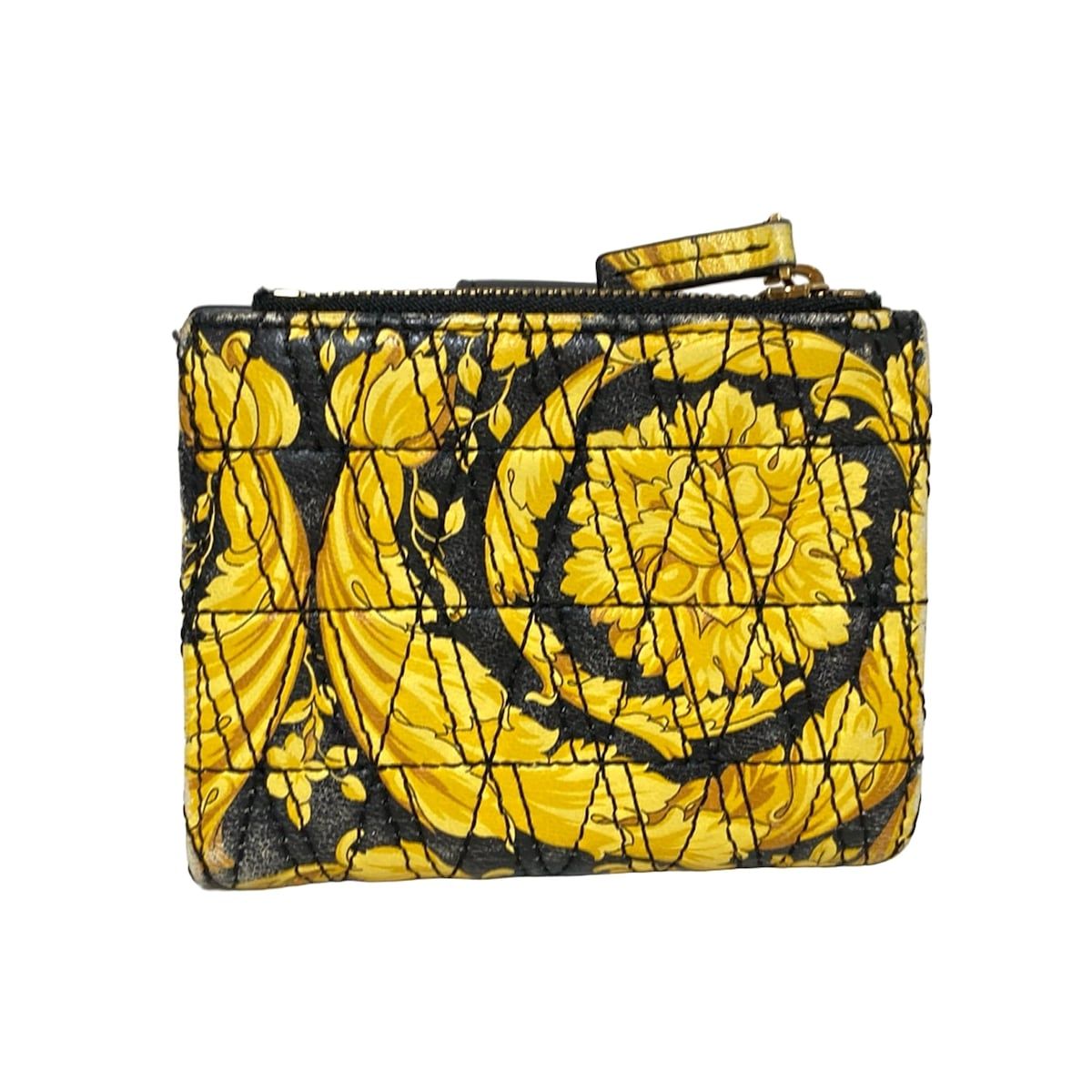 VERSACE(ヴェルサーチ) 2つ折り財布 - 黒×ダークイエロー
