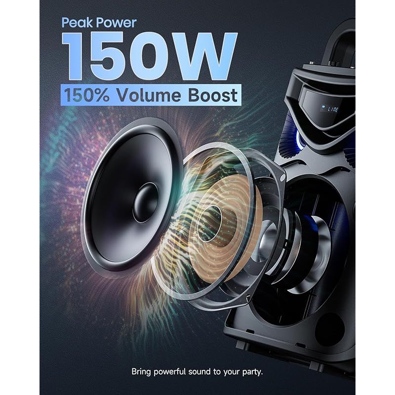 Moukey ワイヤレスマイク スピーカーセット PAセット 軽量 6.5インチサブウーファー Bluetooth対応 充電式 UHFマイク2本 録音MP3 USB TF ポータブルスピーカー 屋内 家庭用 カラオケ 街頭スピーチ 会議 学校行事に最適 M 1