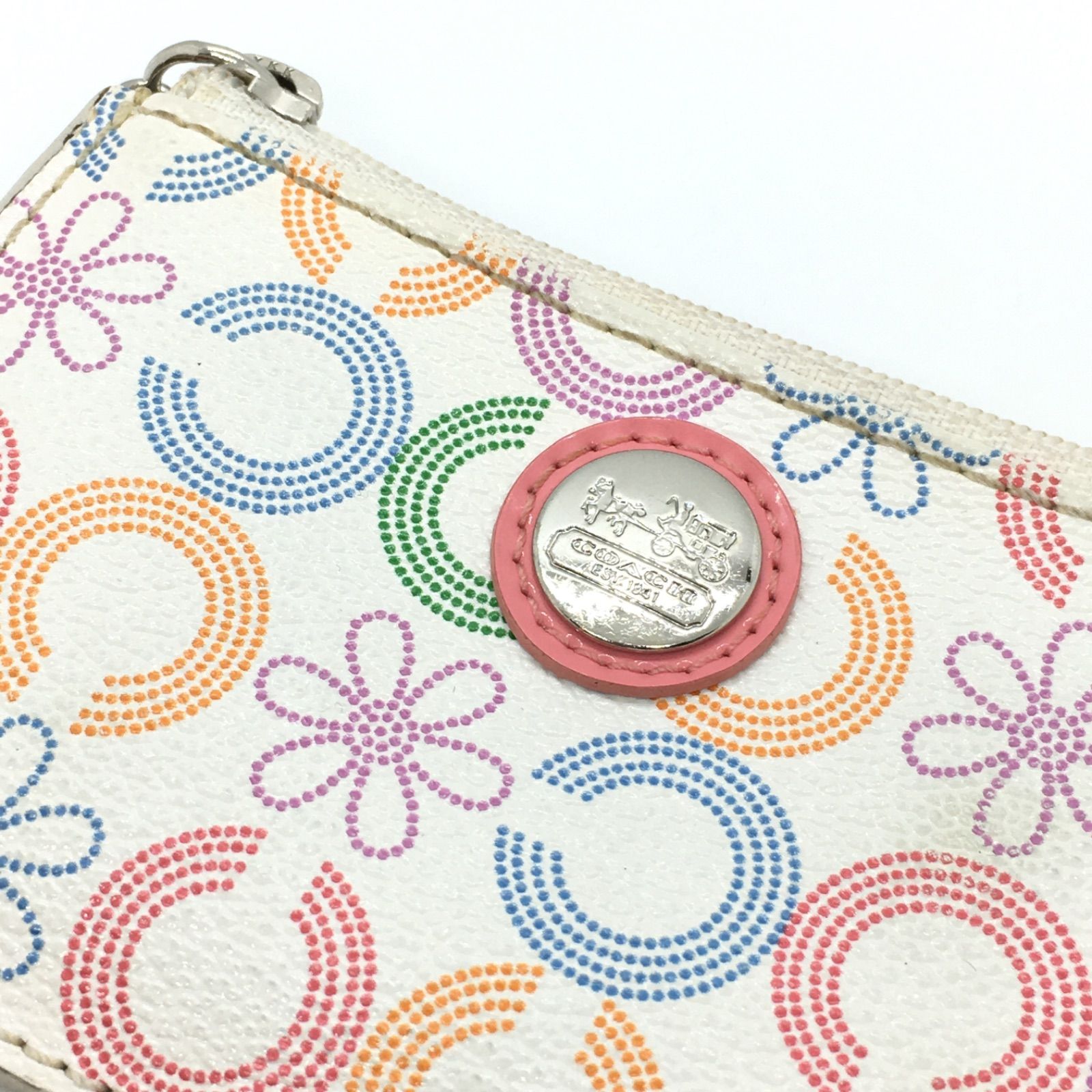 COACH花柄ホワイトコインケース COACH コーチ カードケース コインケース 新作 新品 フローラル