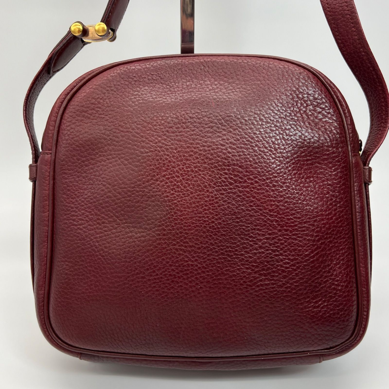 美品 Cartier ショルダーバッグ マスト ポーチ サッチェル シボ革 