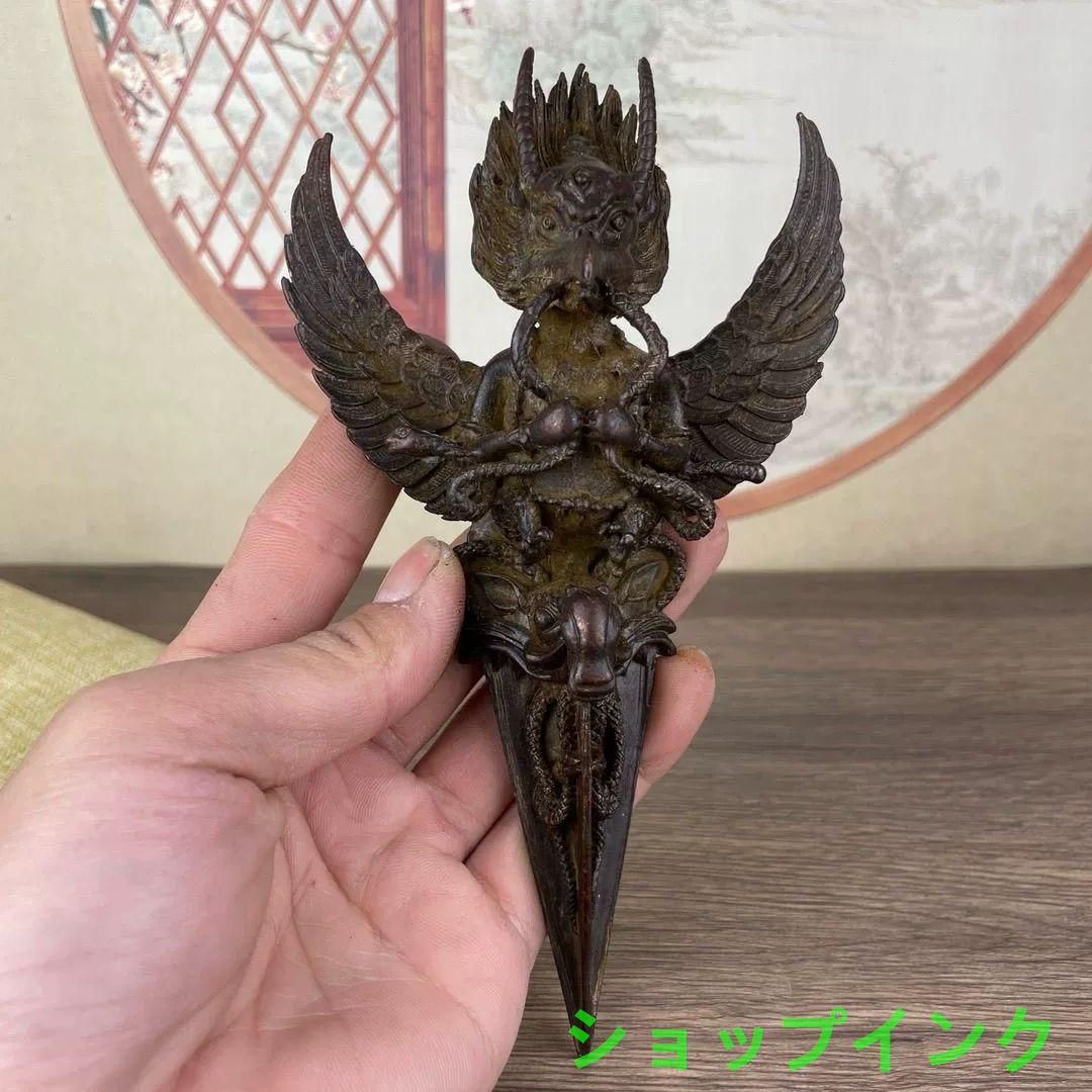 銅器 大鵬金翅鳥智慧迦楼羅鳥金剛杵 鎮宅 辟邪 開運 風水 招財