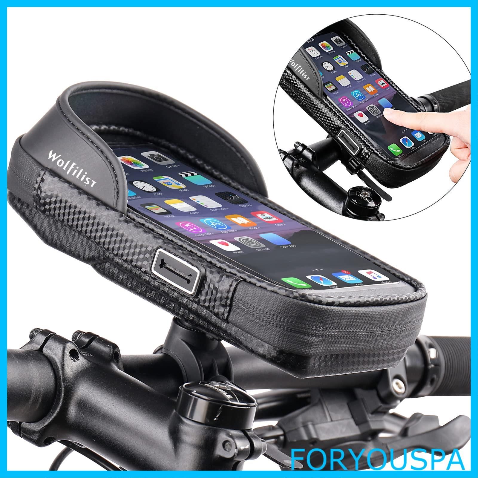 【人気商品】EGjoey 自転車 スマホホルダー 携帯ホルダー トップチューブバッグ フレームバッグ 遮光 防水 防塵 360度回転 耐震 バイク ロードバイク スクーター