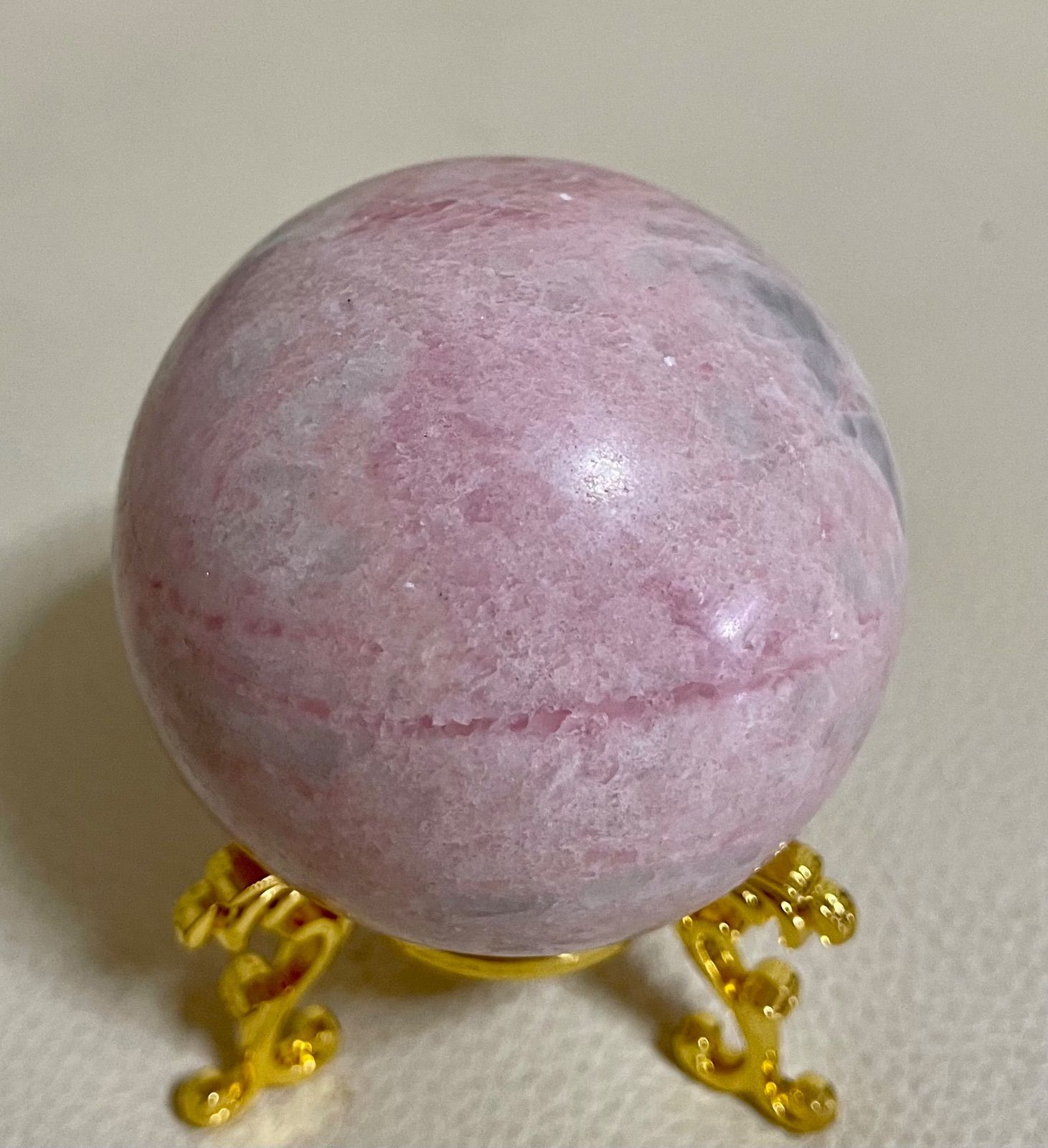 ピンクオパール ルージュジェイド 天然石スフィア 丸玉 魔除 お守 ラッキー