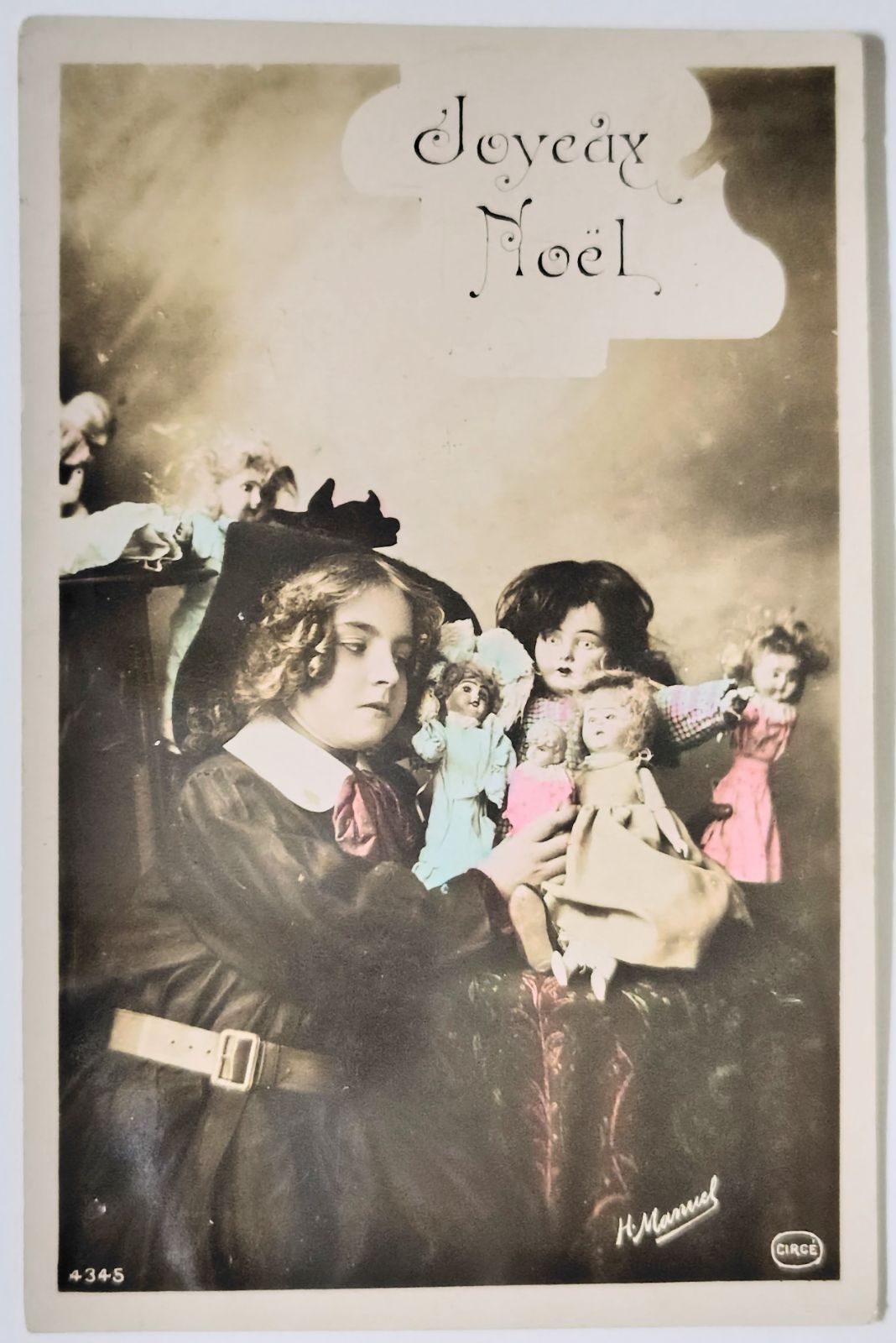 ドールと少女 1 フランス ヴィンテージ ポストカード