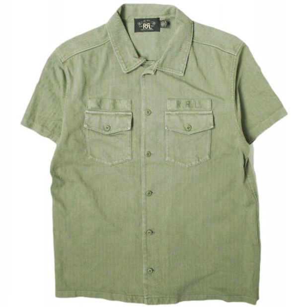 RRLダブルアールエルヘリンボーンミリタリーシャツS RRL RALPH LAUREN】ダブルアールエルラルフローレン