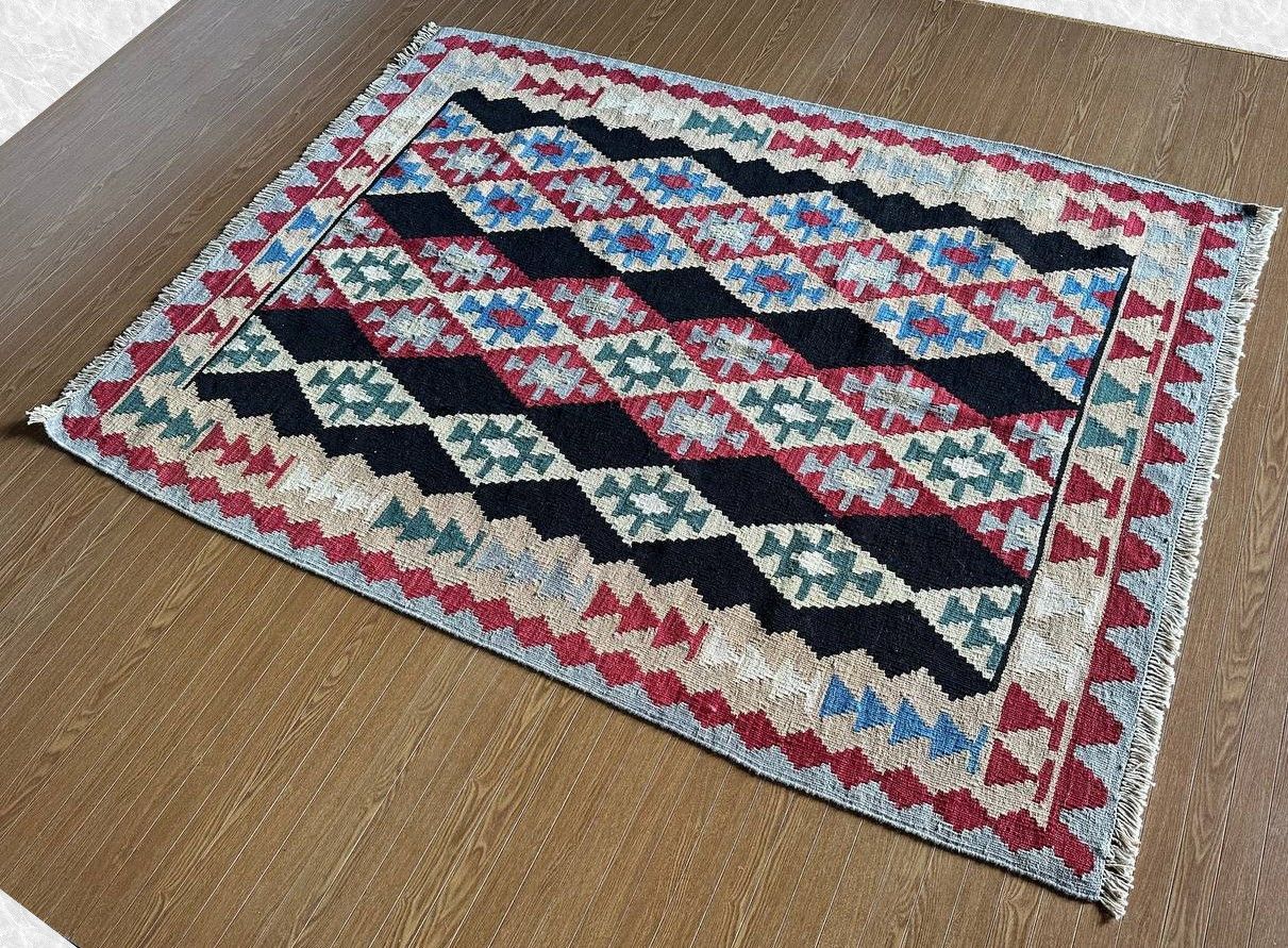 200×150】イラン直輸入☆シーラーズ産キリム・KILIM□3044-50-H