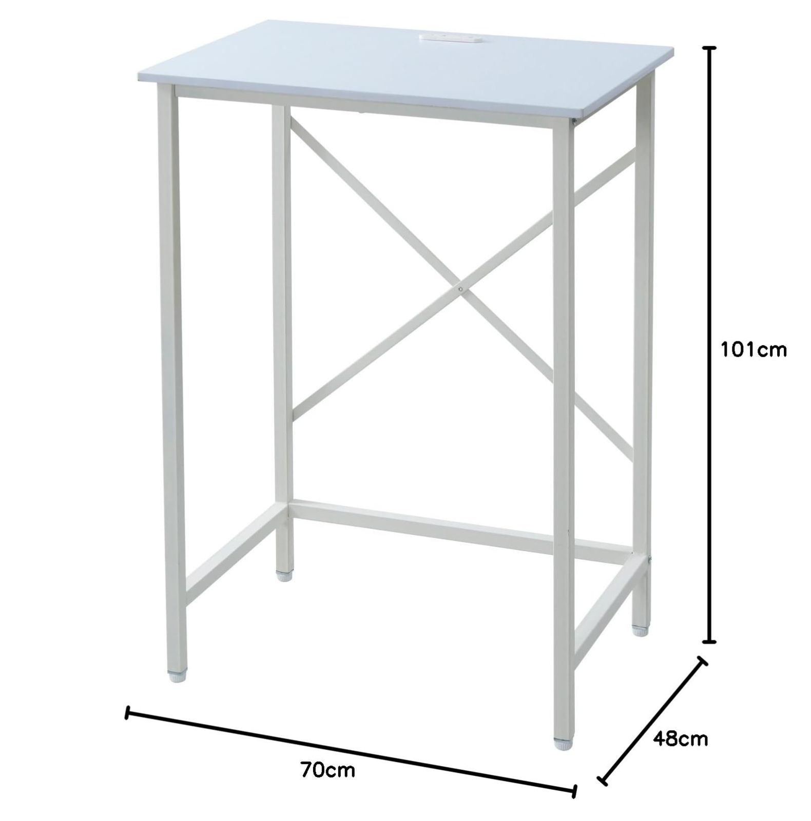 大 山善 YAMAZEN デスク スタンディングデスク 耐荷重60kg 2口コンセント アジャスター付き 幅70×奥行48×高さ101cm PCデスク 組立品 ホワイト FSD-7048E WH 在宅勤務 MARWIL-DEMENAGEMENTS_CH