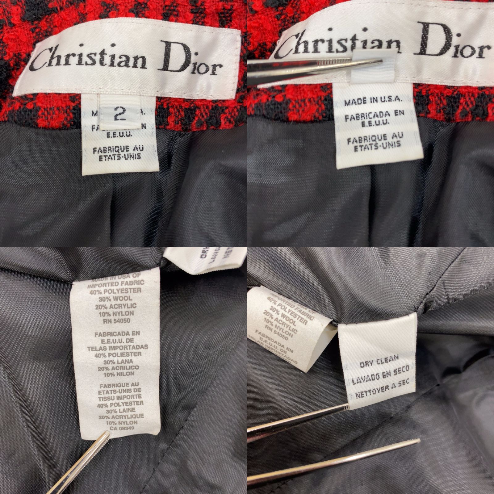 Christian Dior クリスチャン ディオール ツイード スカート スーツ