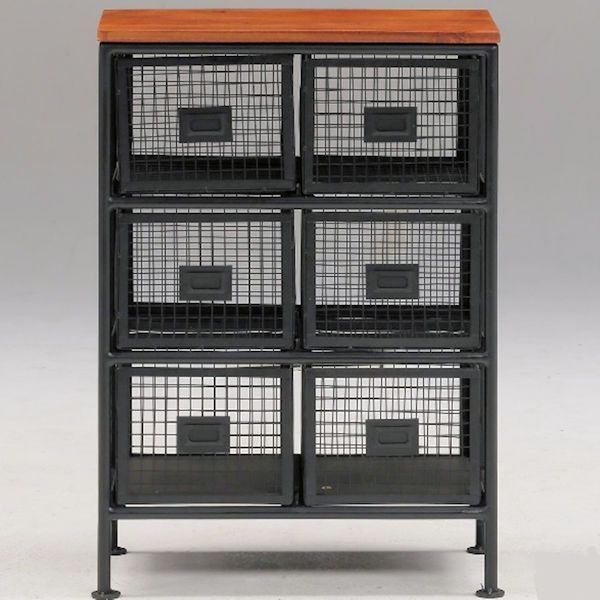 ヴィンテージ調 縦型6杯チェスト幅57cm 引出チェスト スチール（425） 楽天市場】チェスト 幅57cm スチールチェスト 6杯引き出し付き 収納棚