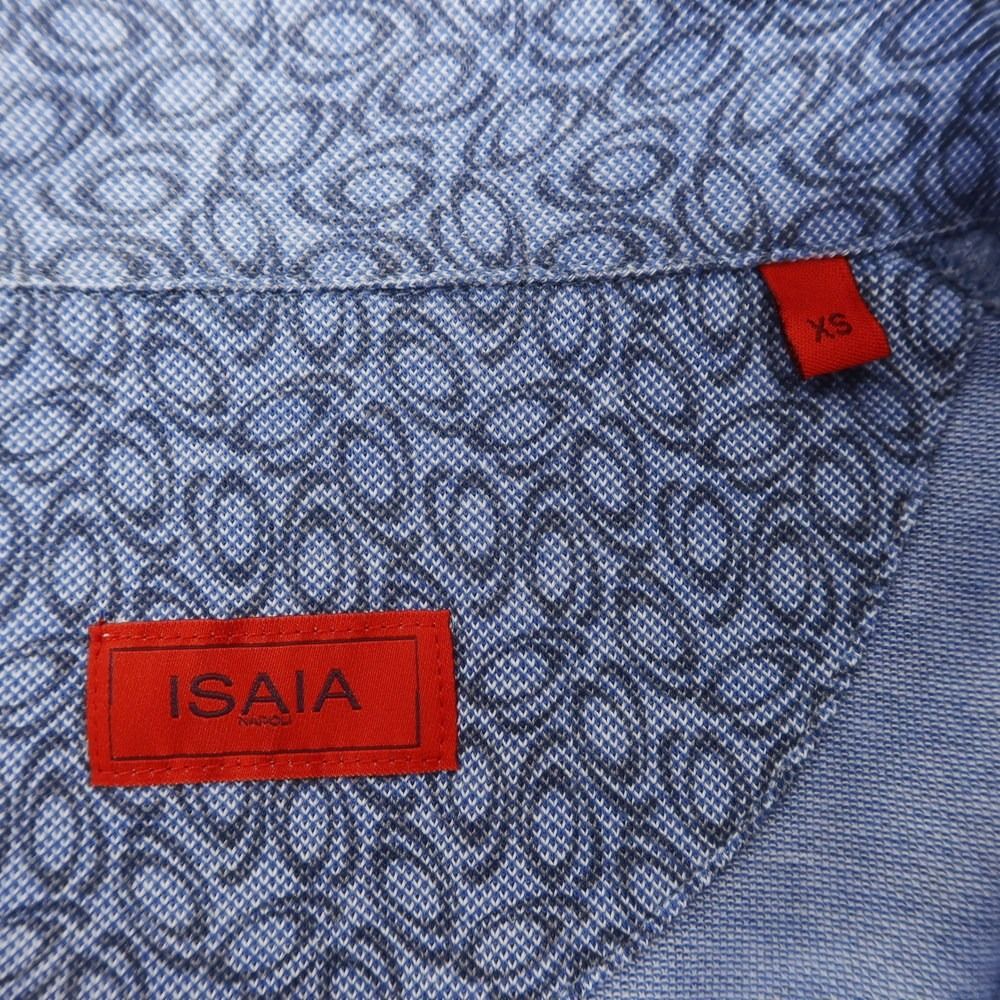 中古】イザイア ISAIA コットン鹿の子 半袖ポロシャツ ライト