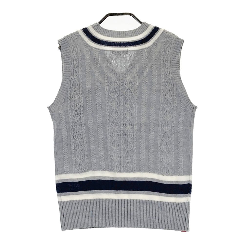 サイズ：M FILA GOLF フィラゴルフ ニットベスト グレー系
